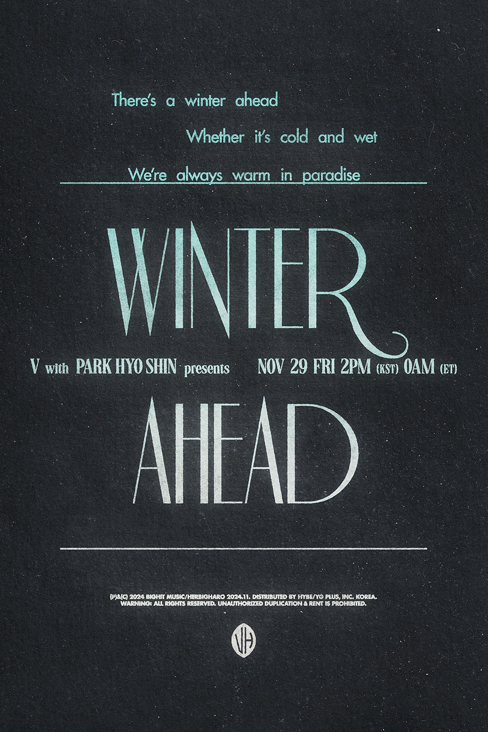 Image : BTS’s V_Winter Ahead_Lyric Poster ⓒ BIGHIT MUSIC