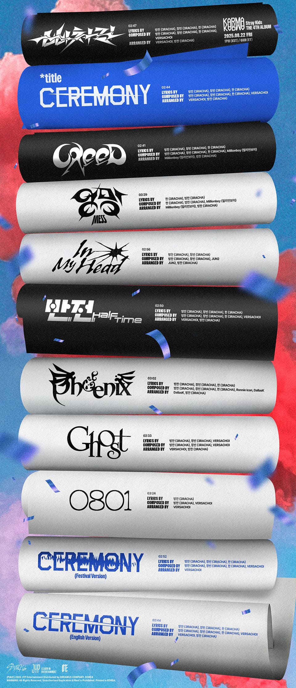 Stray Kids Unveil 'KARMA' Tracklist—3RACHA Credited on Every Song