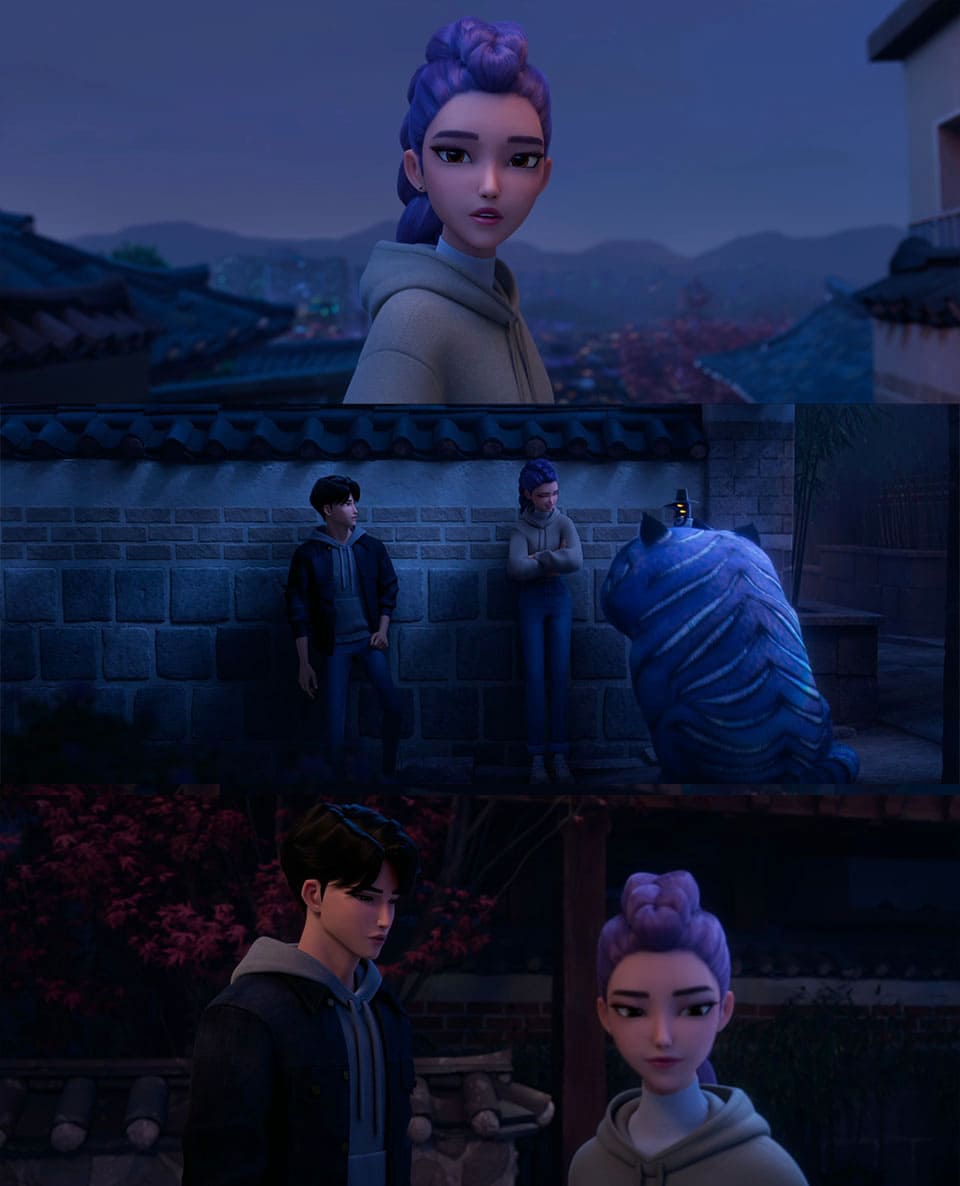 Image : A scene from the Netflix animated film 'K-pop Demon Hunters (케이팝 데몬 헌터스)' set in Bukchon Hanok Village in Seoul. ⓒ Netflix 'K-pop Demon Hunters' Screenshot